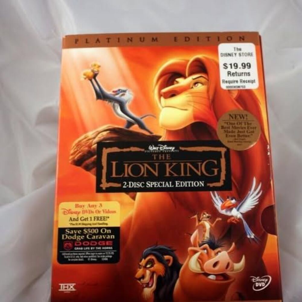 Sealed Disney The Lion King DVD -- 2003 2-Disc Platinum Edition